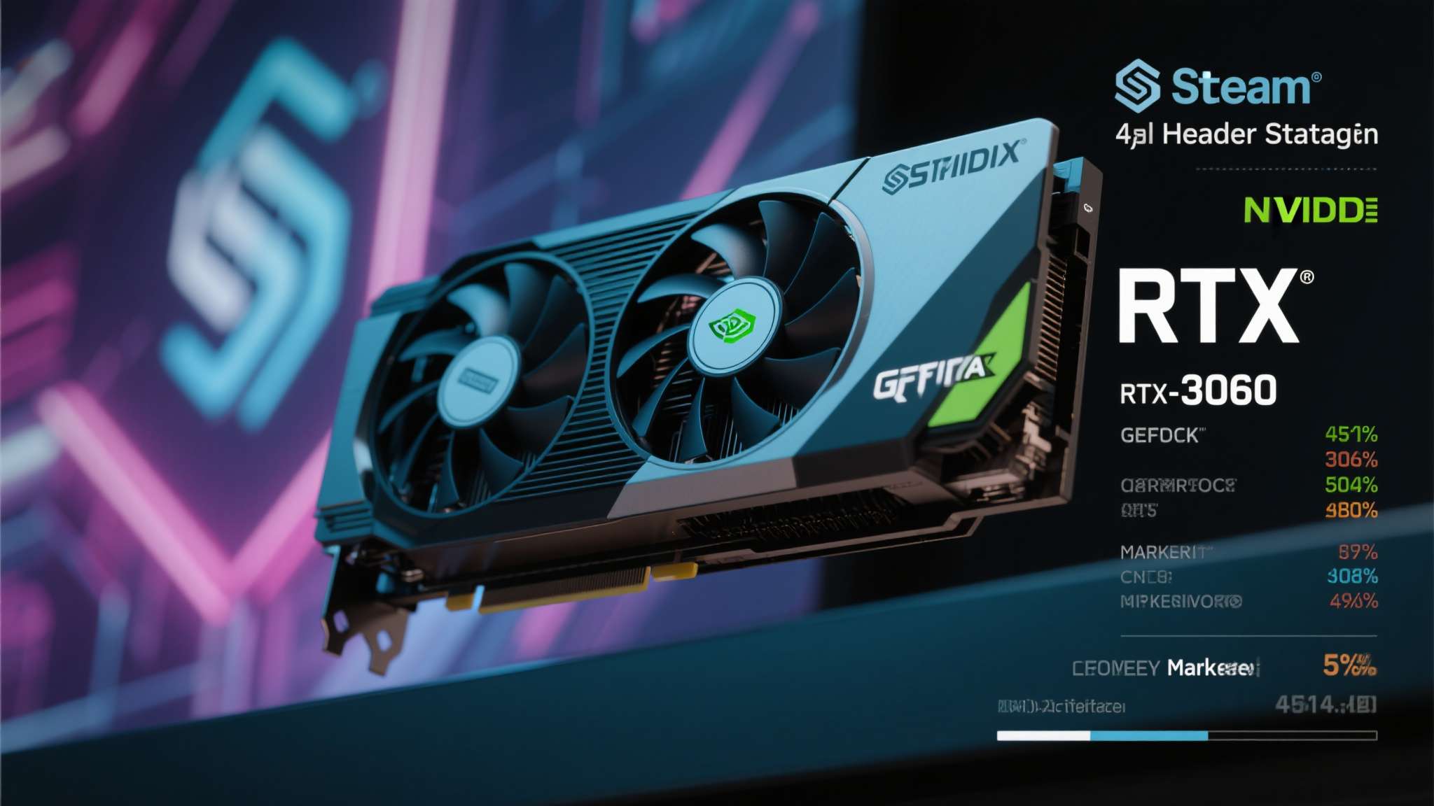 steam跳跃游戏 根据Steam 4月硬件调查数据,NVIDIA GeForce RTX 3060